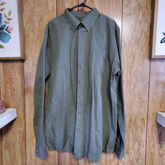 Eddie Bauer | Army Green Button Down Shirt | Size Tall XL - Picture 1 of 3